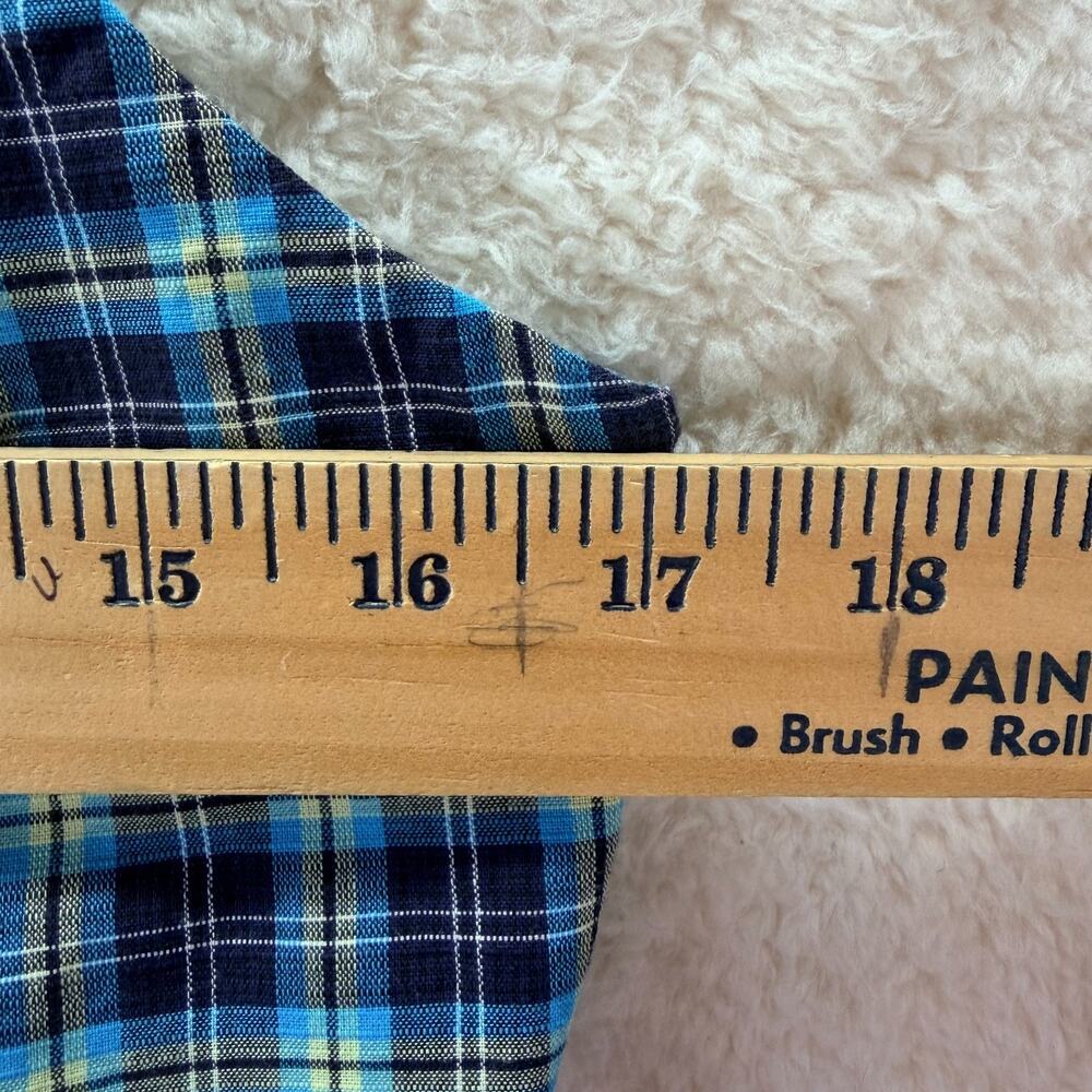 Esprit de Corp Babydoll Plaid Mini Dress Cotton Size 9/10 Side Zipper Y2K Retro - Picture 8 of 12